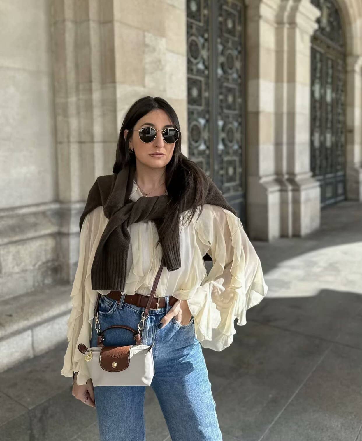 Marayn - Wholesale Blouse - Women's - Chic 2025 European Vneck Ruffled Layered Blouse B8882718