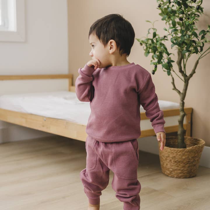 Henry Drew Collection - Wholesale Top & Pant Set - Baby - Blank Crew Neck | Mauve1