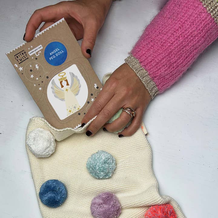 Cotton Twist - Wholesale DIY Craft Kit - Kids - Make Your Own Angel Peg Doll