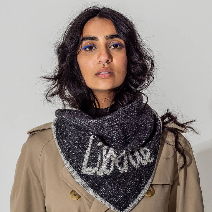 Black & Beech - Wholesale Scarf - Women's - Liberté Lambswool Triangle Scarf in Anthracite1