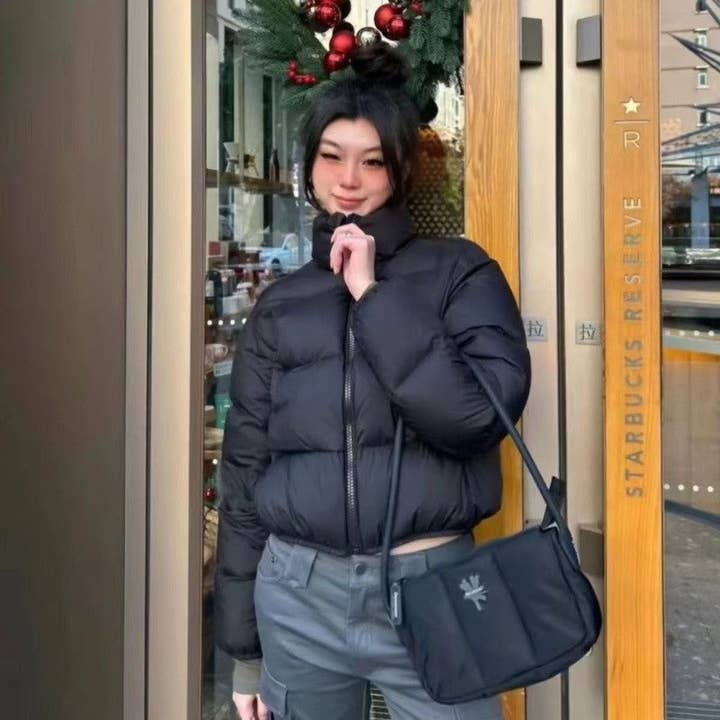 ShieldChic - Wholesale Puffer Jacket - Women's - Solid Color Stand Collar Puffer Coat4