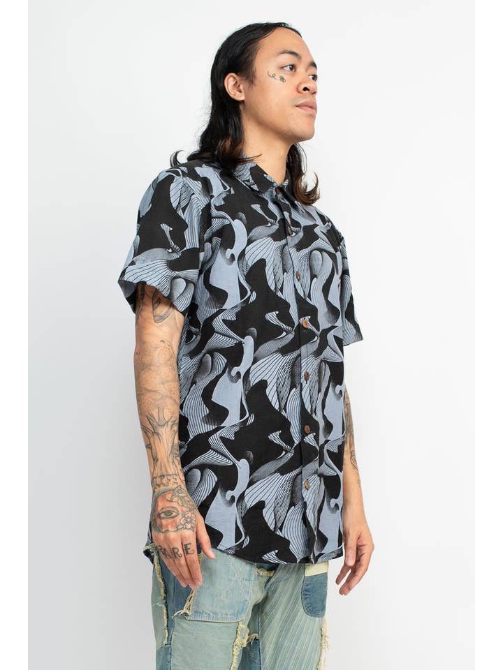 Lakhays Collection Inc. - Wholesale Button Down Shirt - Men's - Kaleidoscope Print Botton Down Shirt