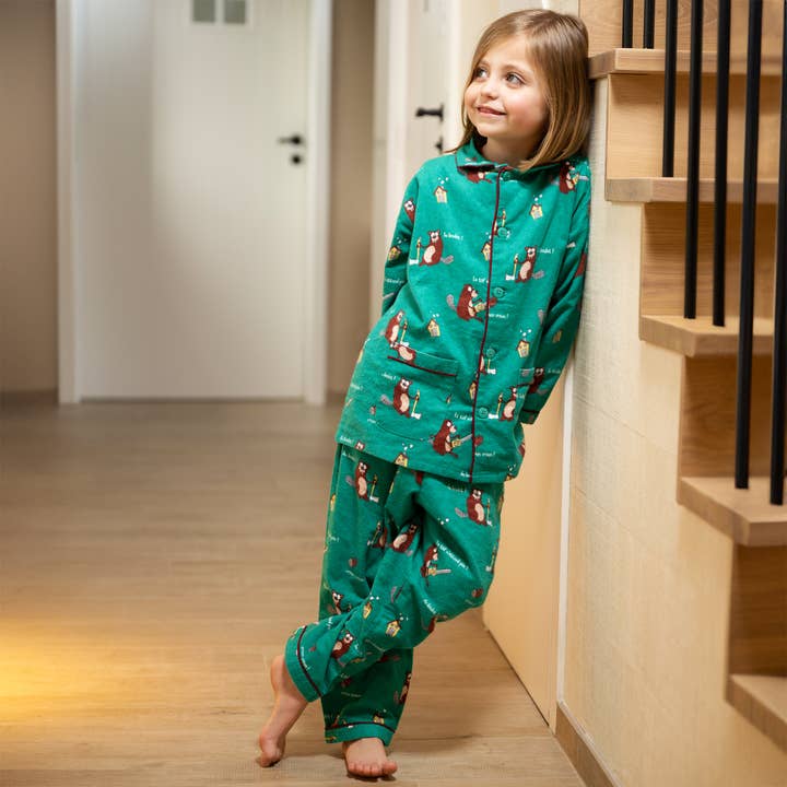 Women's Winter Flannel Pajamas Set Le Taf N'Attain't Waiting! for wholesale by Jusqu'au Lever du jour