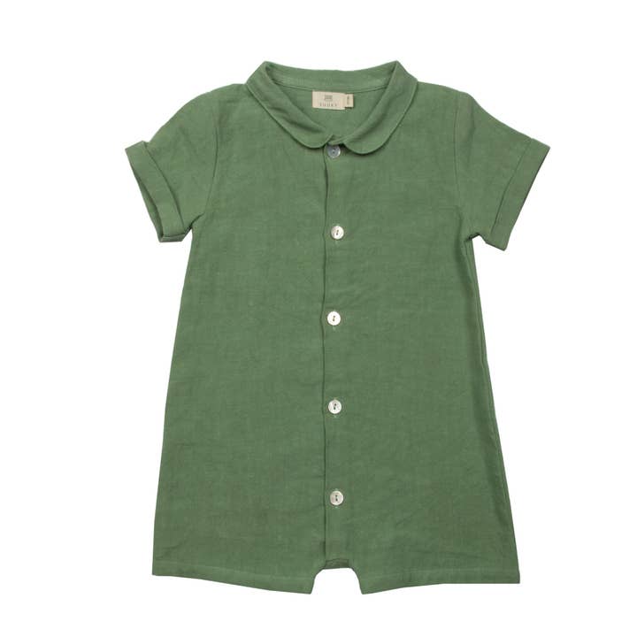 Linen Baby Overall Loden Frost for wholesale by Ley Burlon Group