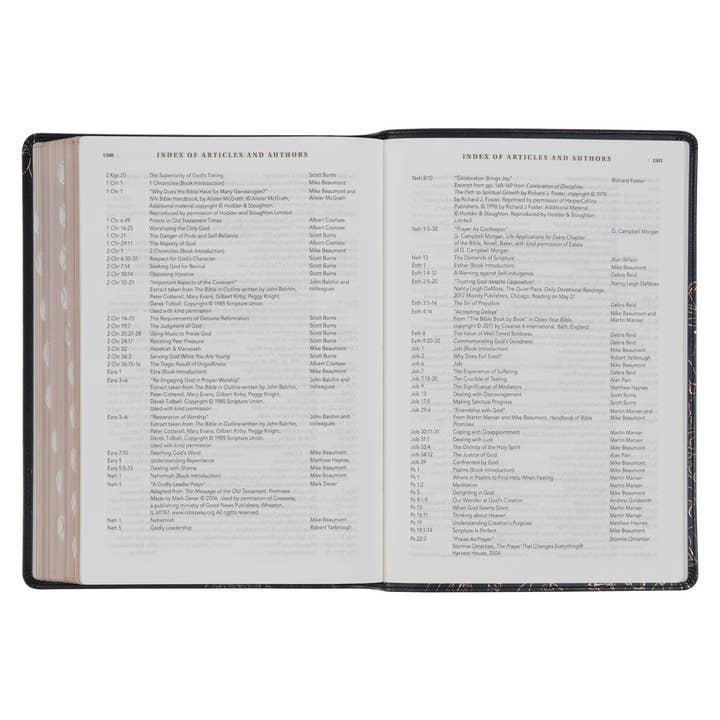 Christian Art Gifts - Wholesale Religion - NLT, The Spiritual Growth Bible Faux Leather, Black Floral9