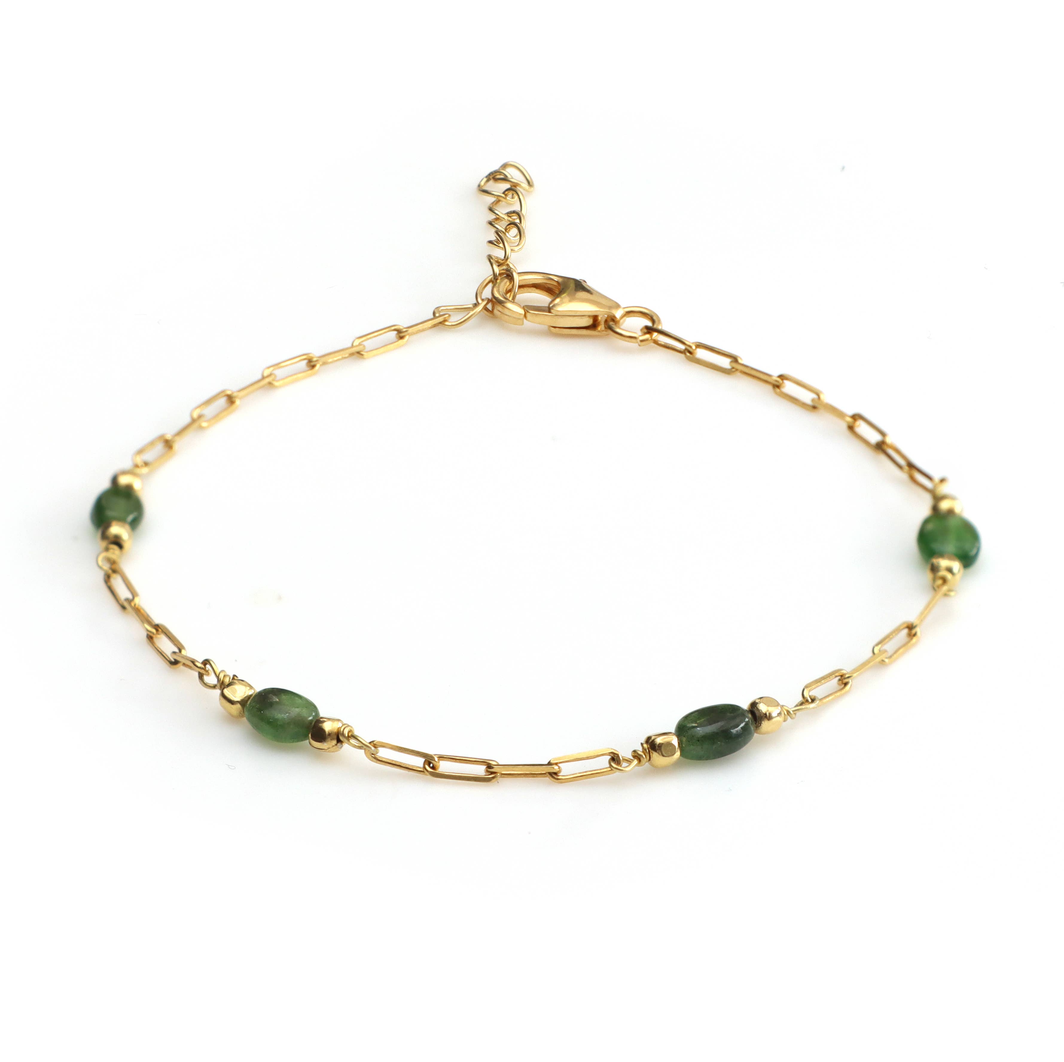 Fine Facets - Wholesale Link & Chain Bracelet - Chrome Diopside Chain Bracelet – Elegant and Timeless Design1