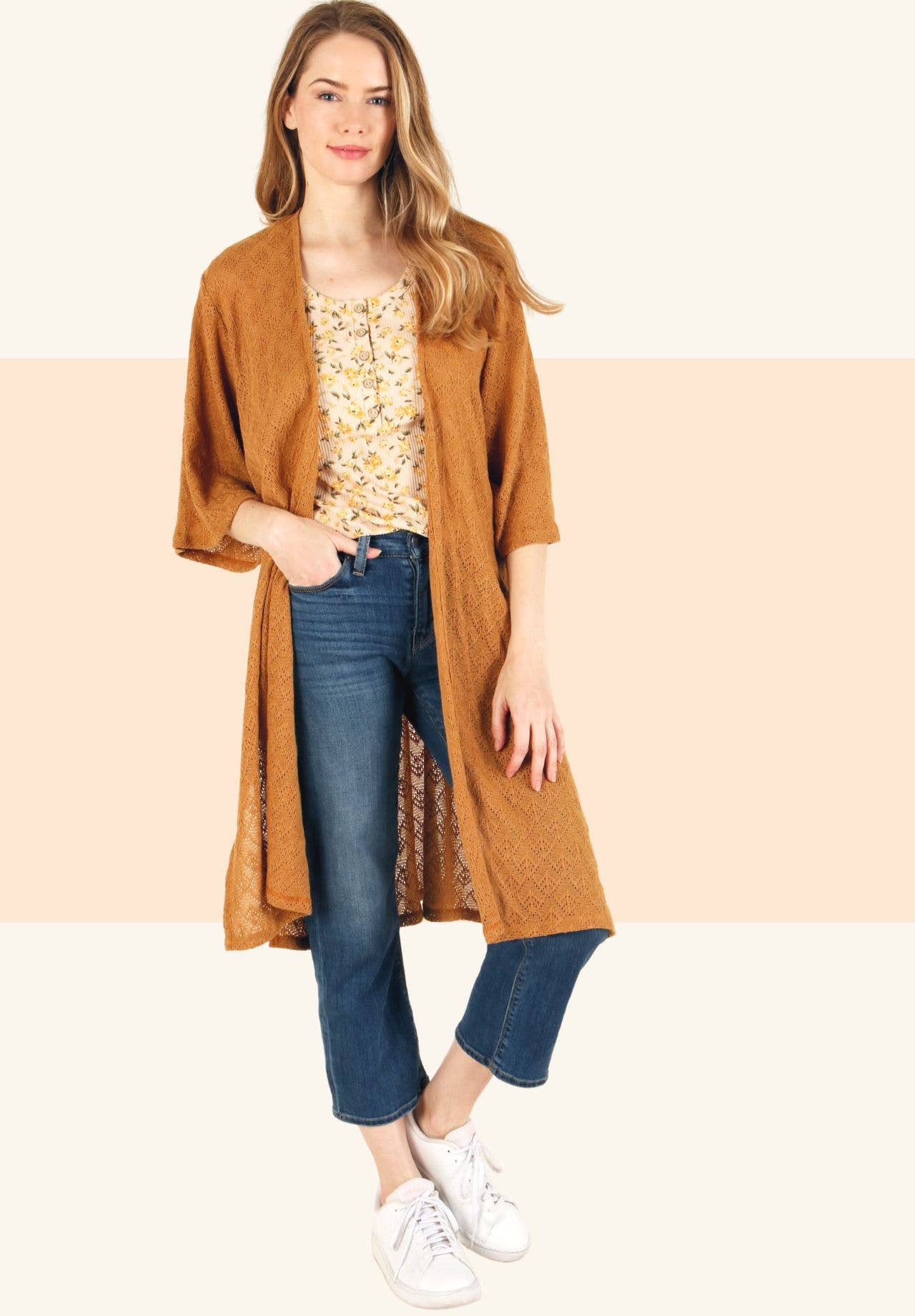 P.S Kate - Wholesale Cardigan - Women's - knitted duster cardigan0