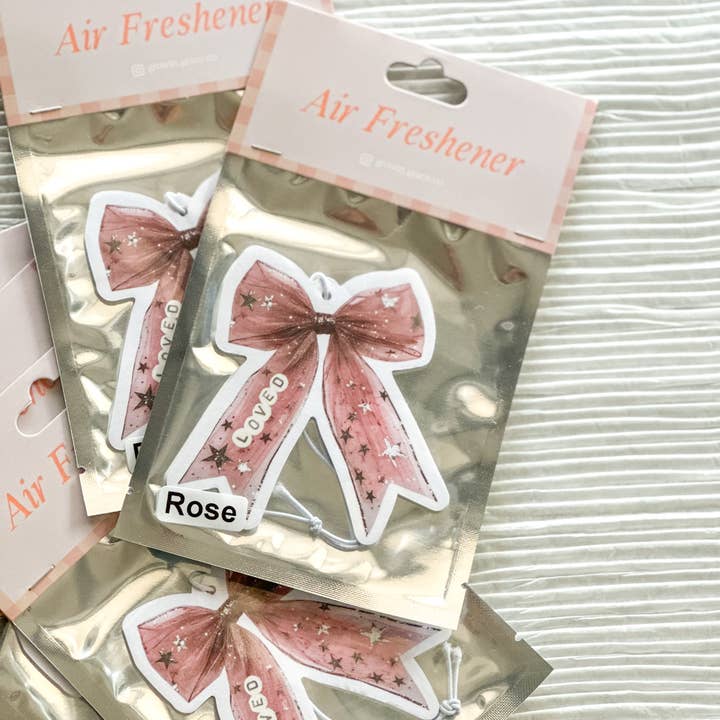 Grow in Grace - Wholesale Air Freshener - Pink Bow Car Air Freshener,"Loved "Christian Gift 2