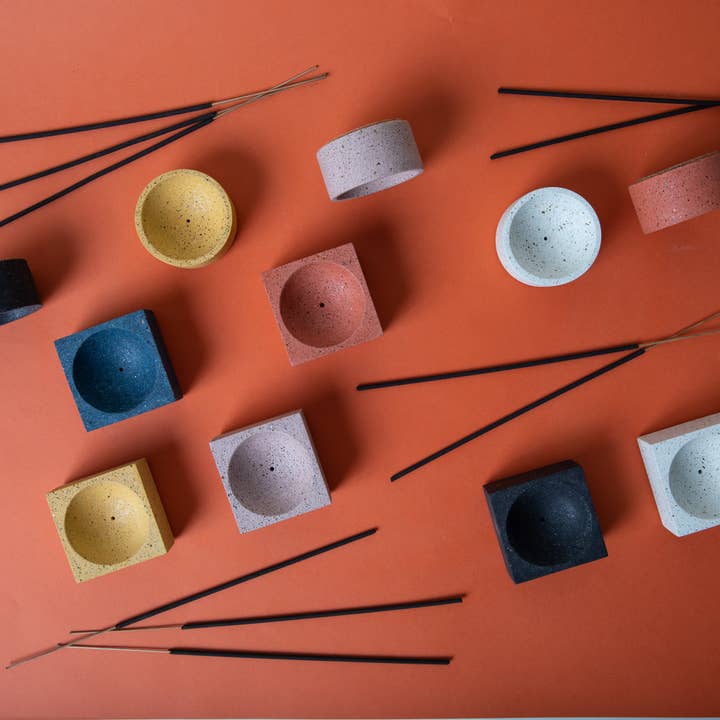 pretti.cool - Wholesale Incense Holder - Square Incense Holder | Cobalt Terrazzo3