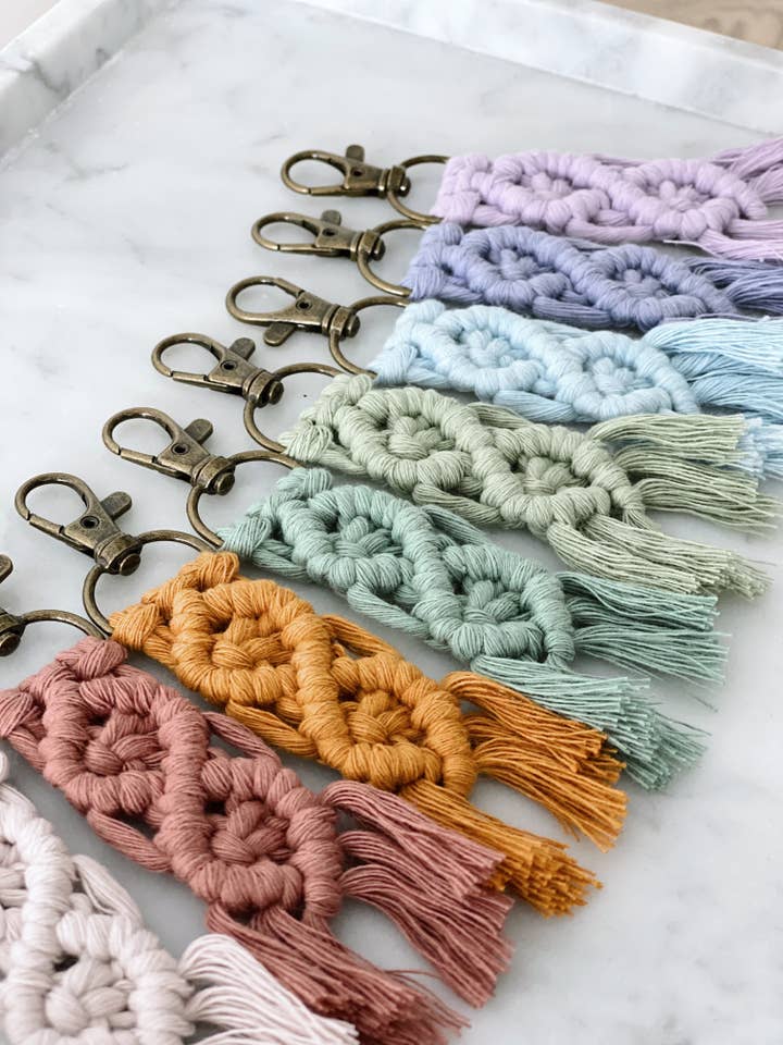 Llavero diamante macramé para venta al por mayor de Handmade by Shelzy