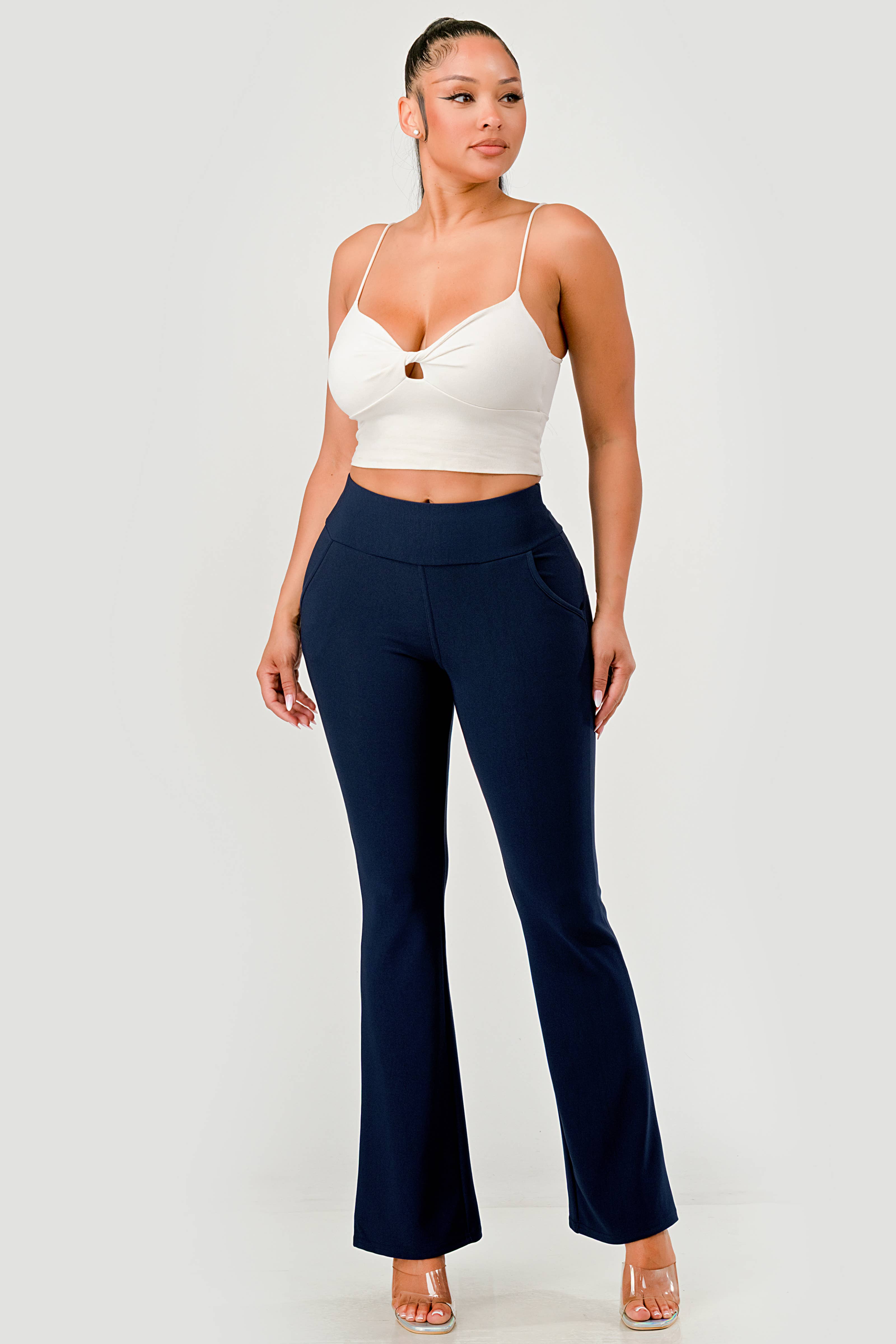 REDFINCH APPAREL INC - Wholesale Pants - Women's - Womens Tummy Control Butt Sculpting Flare Pants With Pockets23