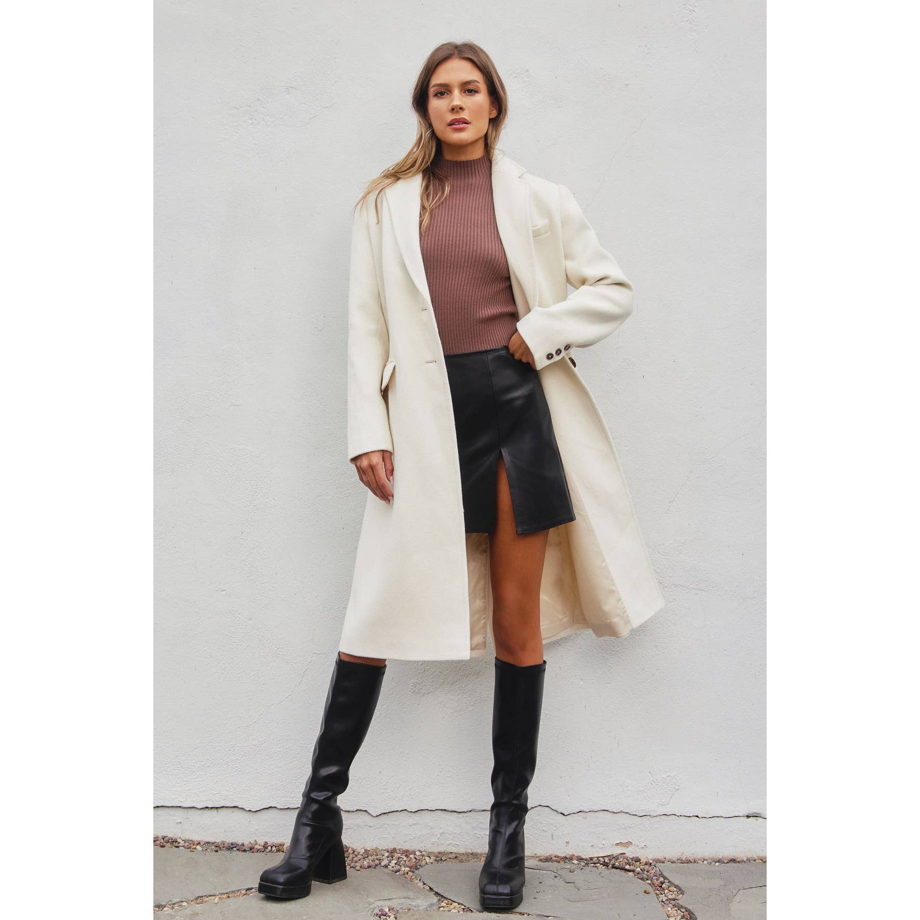 Dress Forum - Vente Manteau – femme - Manteau long en laine doux16