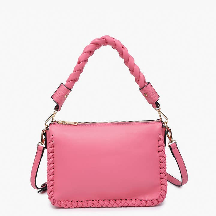 Jen & Co. - Wholesale Shoulder Bag - Women's - M2461 Judith Whipstitch Trim Shoulder Bag w/ Braided Handle2