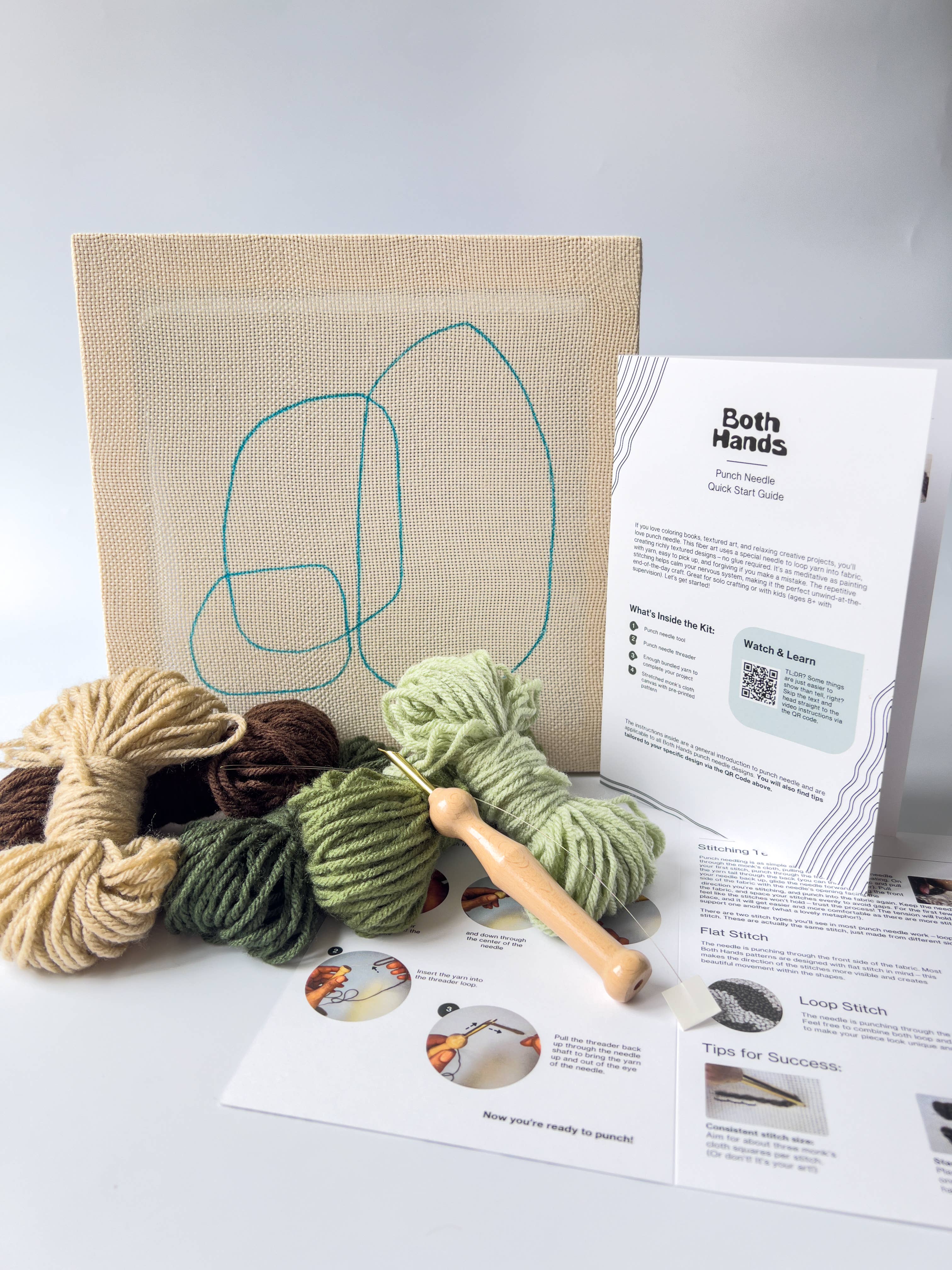 Both Hands Crafts - Wholesale DIY Craft Kit - "Pebbles III" - Beginner Punch Needle Kit - Wall Art2