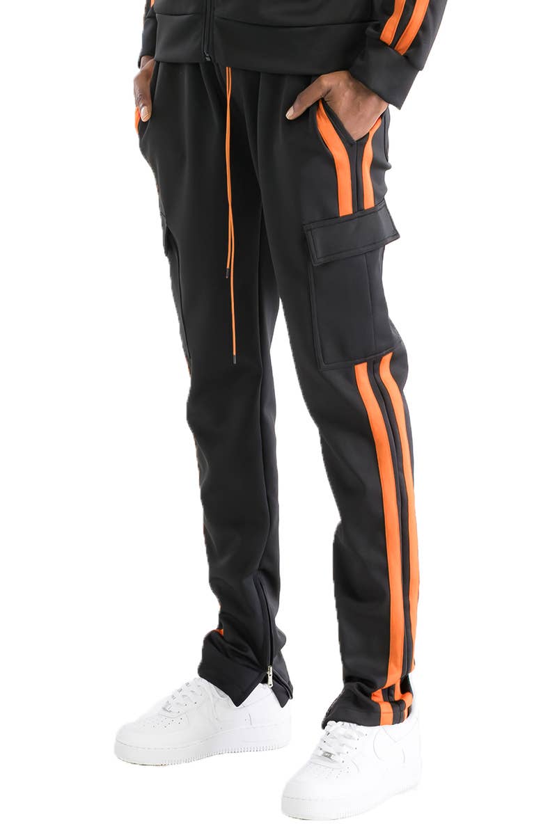WEIV - Wholesale Athletic Sweatpants/Joggers - Men's - Two Stripe Cargo Pocket Track Pant Jogger8