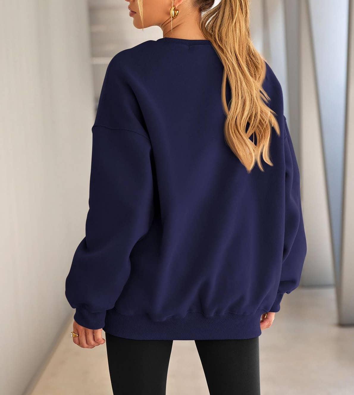 Masyal - Wholesale Sweatshirt - Women's - Women Oversize Fleece Crew Neck Sweatshirts7
