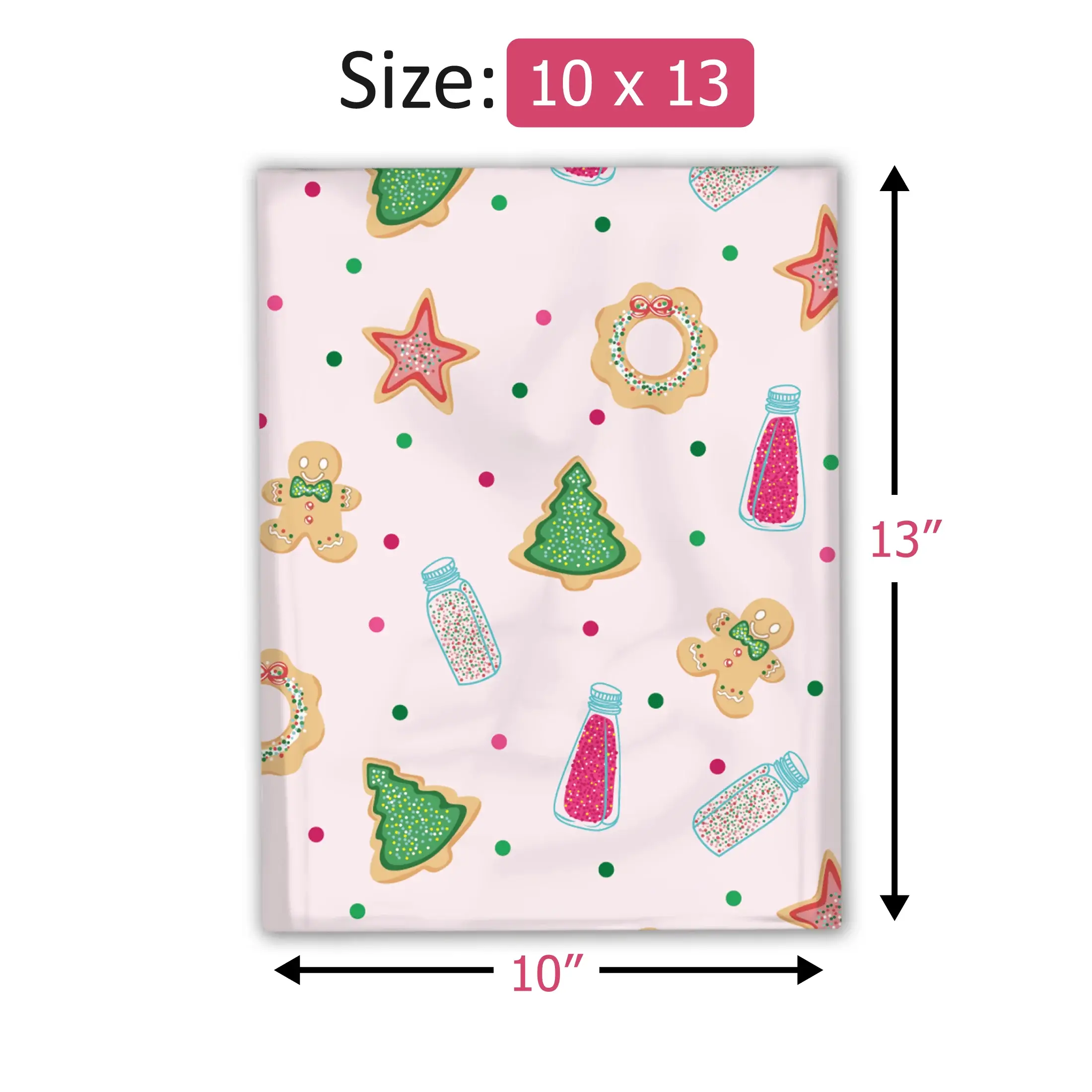 Eleven Fashion - Wholesale Envelopes - 10x13 Christmas Cookie Printed Designer Poly Mailers2