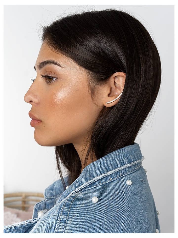 MINIMALILST LINES STRASS EARRINGS for wholesale by AnnaKey