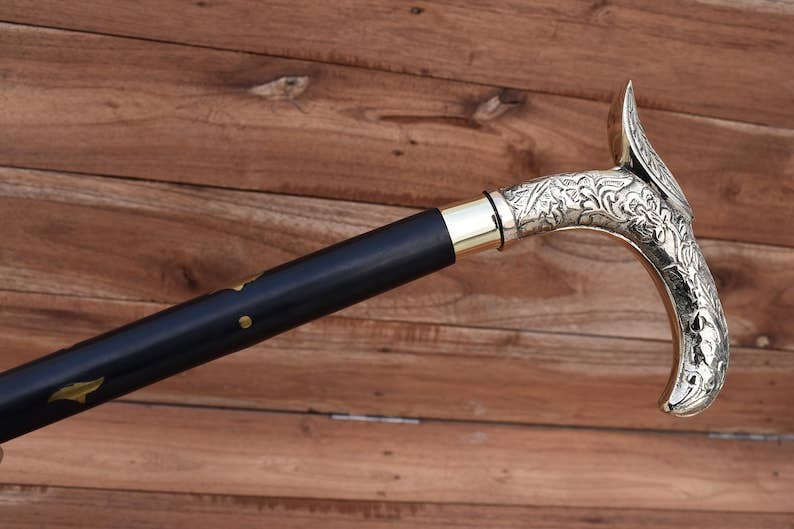 Arts King - Wholesale Decorative Tabletop Object - Antique Brass Walking Stick Cane For Adults,