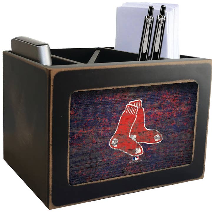 Boston Red Sox Distressed Desktop Organizer With Team Color for wholesale by Fan Creations