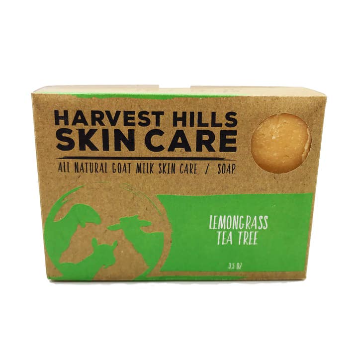 Lemongrass Tea Tree Goat Milk Soap for wholesale by Harvest Hills Skin Care, LLC