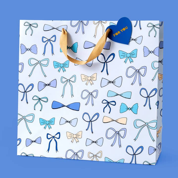 Taylor Elliott Designs - Wholesale Gift Bag - Gift Bags - Blue Bows - Assorted Sizes to Choose From