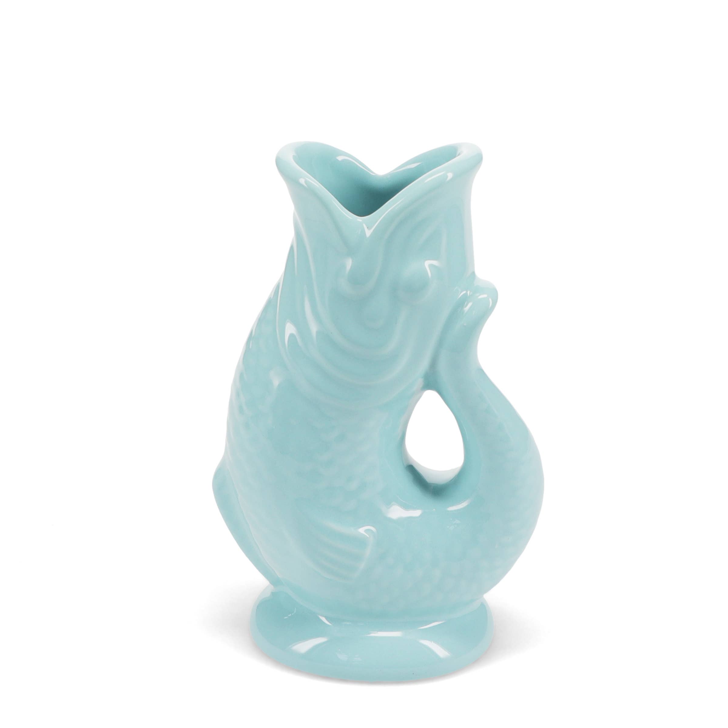 Rex B2B - UK - Wholesale Vase - Ceramic fish vase - Aqua blue1