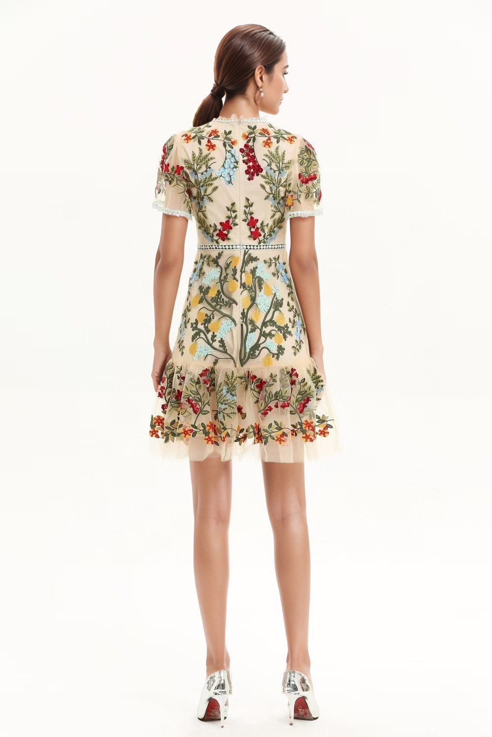 Färg som bilder DR680Y sjöjungfruklänning med broderade vattenlösliga blommor för wholesale på Faire2