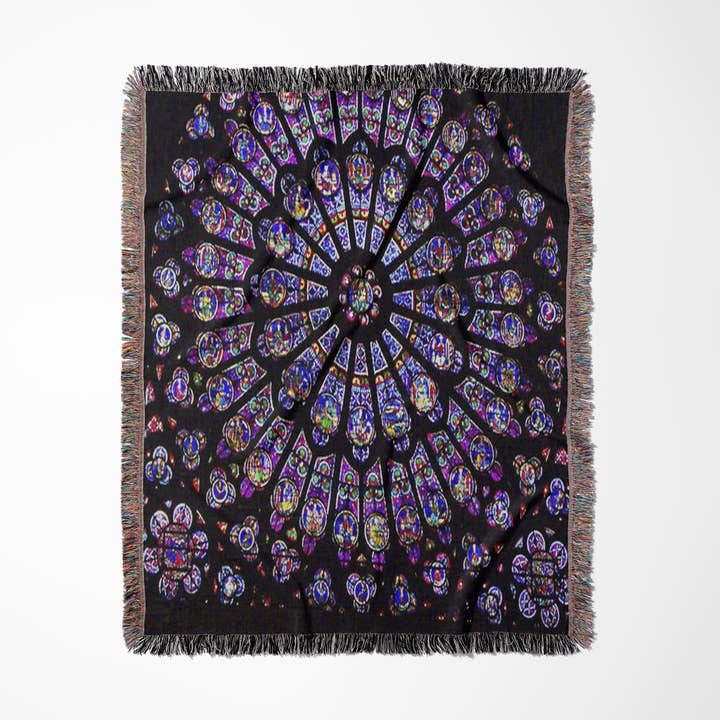3dRose - Wholesale Throw Blanket - 3dRose, Notre Dame Cathedral Stained Glass, Blanket0
