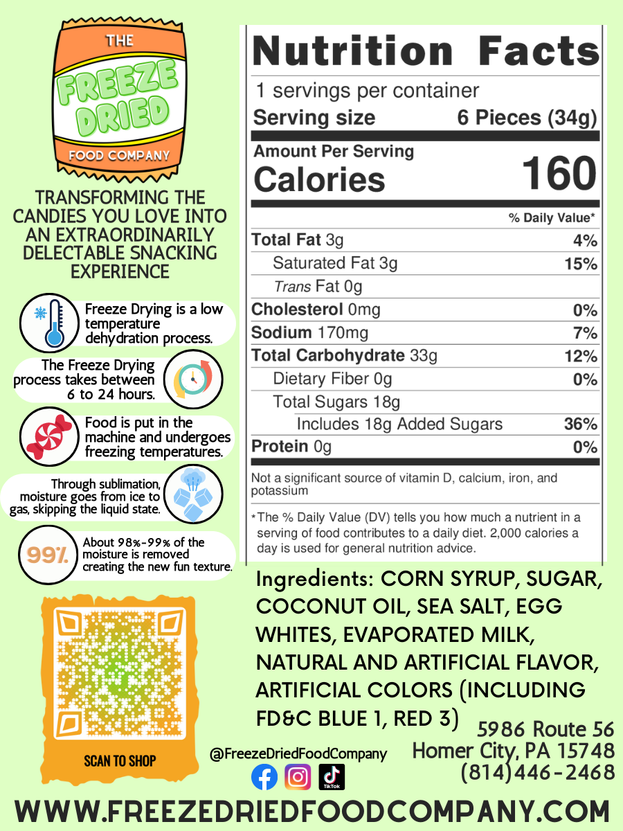 The Freeze Dried Food Company - Vente Barbes à papa - Vente en gros de bonbons lyophilisés en coton lyophilisé Taffy2