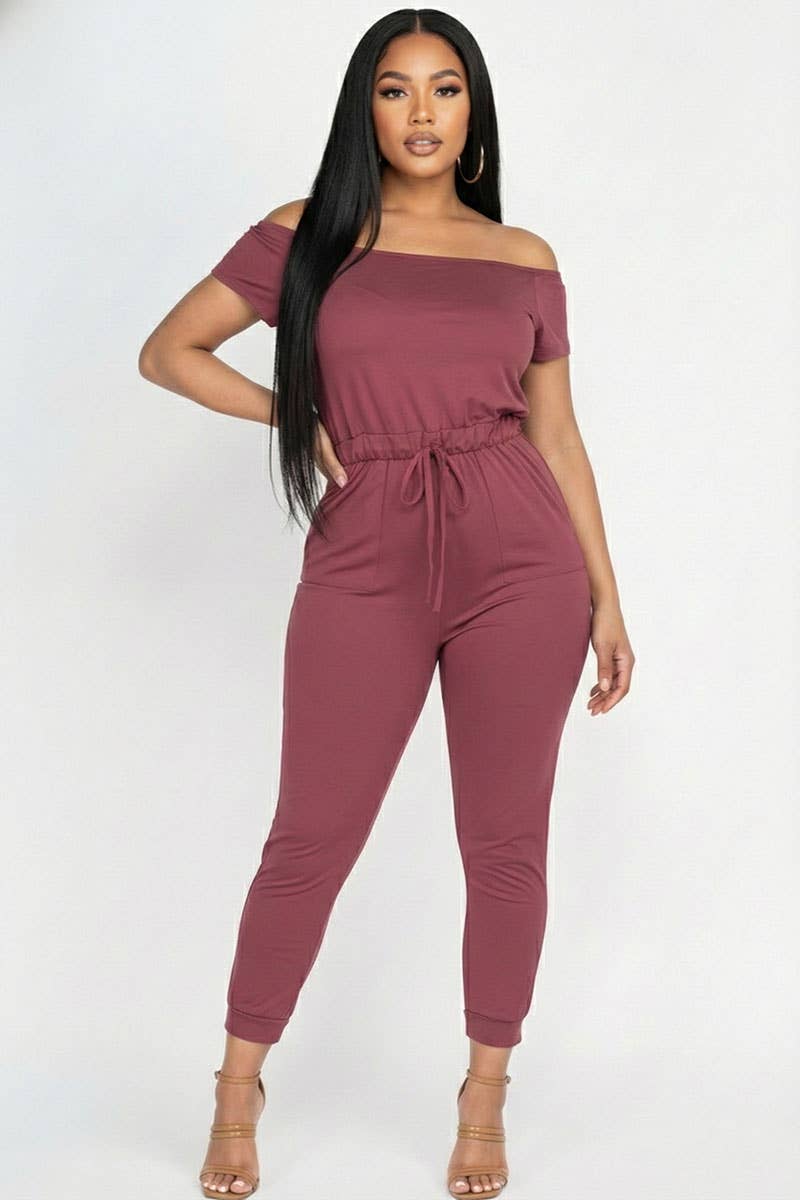 CAPELLA APPAREL - Wholesale Jumpsuit - Women's - Two-way Shoulder Drawstring Jumpsuit19