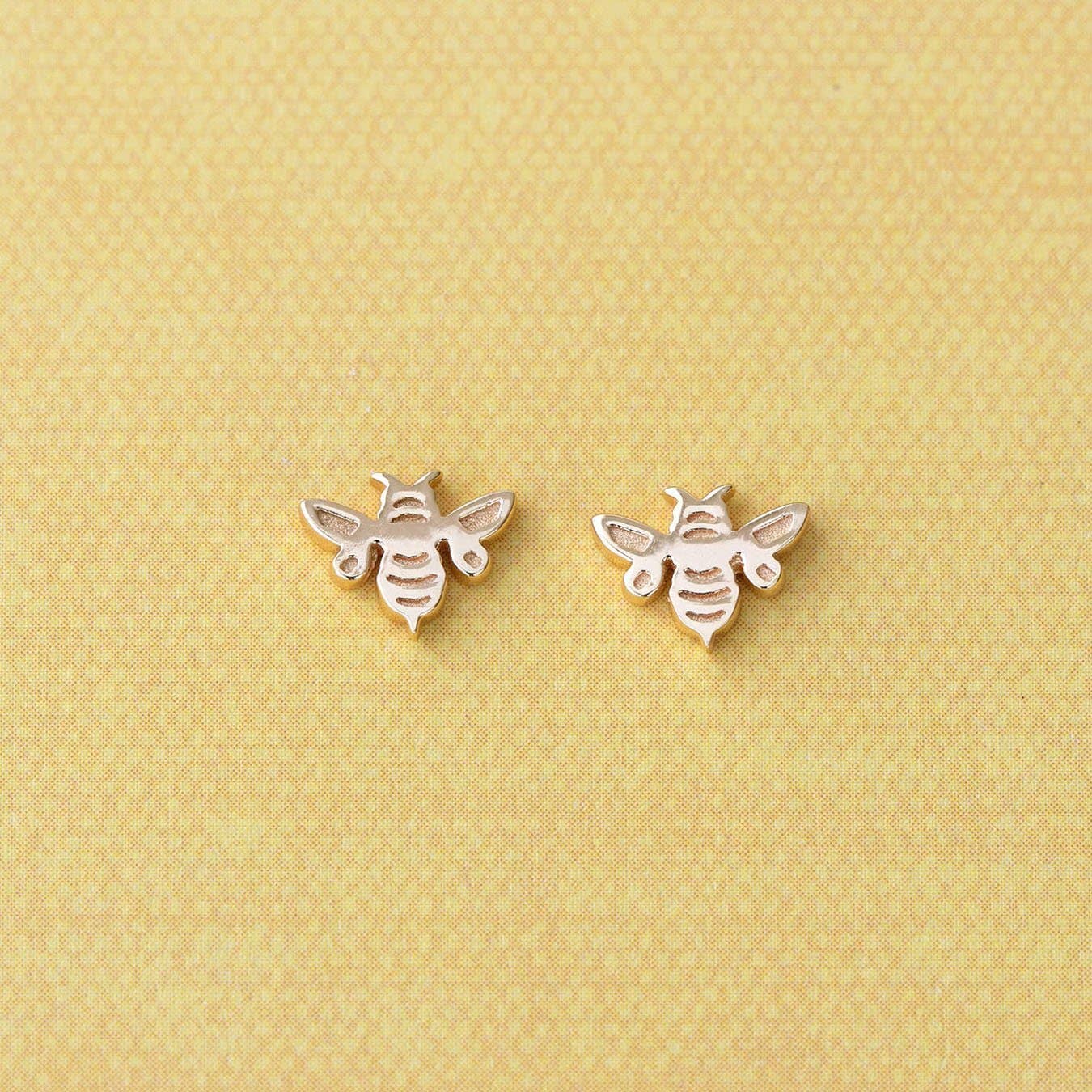 Kris Nations - Wholesale Stud/Post Earrings - Bumble Bee Stud Earrings 18K Gold Vermeil | Sterling Silver Nickel Free Hypoallergenic Ships from CA2