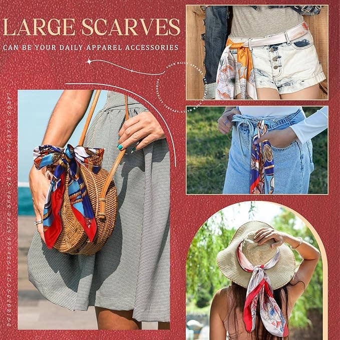 Crover - Wholesale Scarf - Women's - Silky Satin Square Scarf – 35" x 35", Assorted Colors2