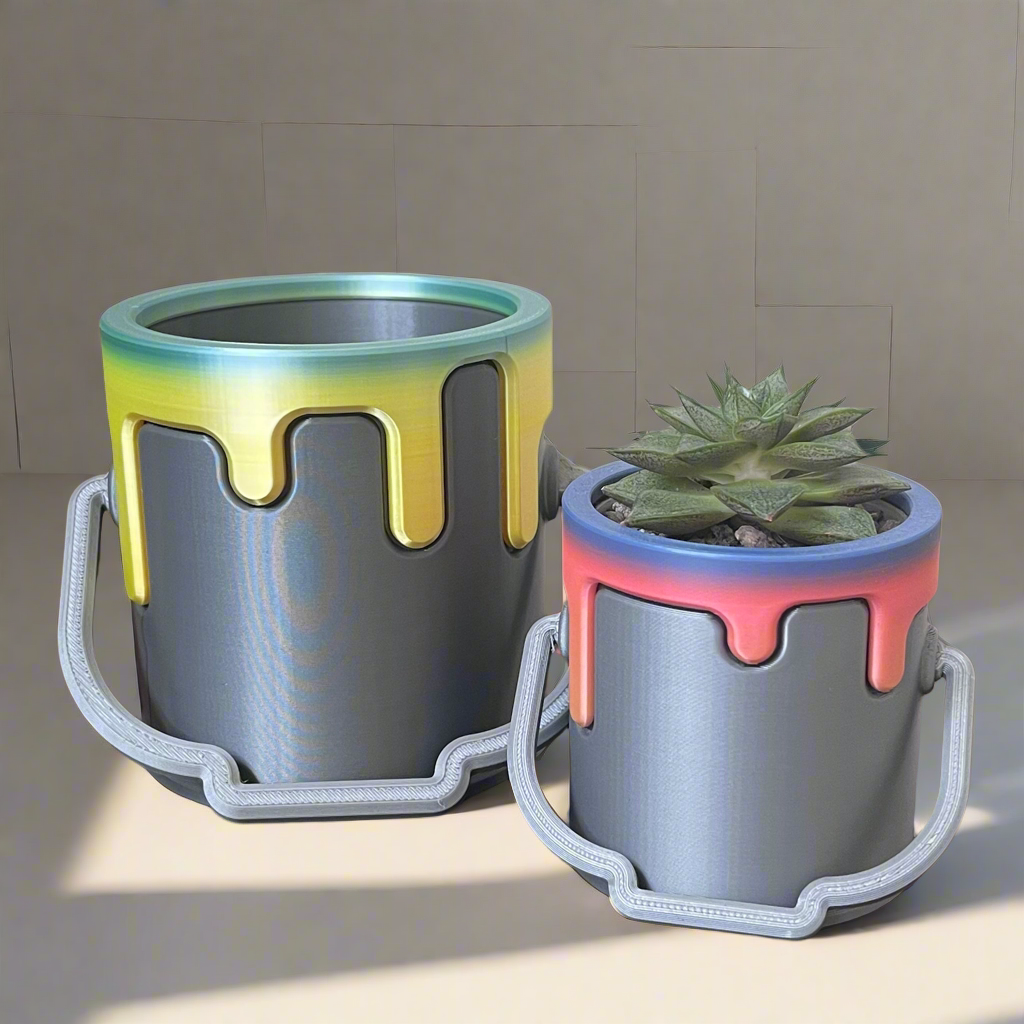 Genetic Designs - Wholesale Plant Pot - Color Spill Paint Can Planter0