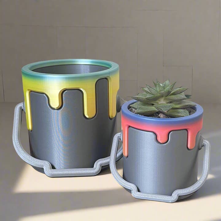 Genetic Designs - Wholesale Plant Pot - Color Spill Paint Can Planter