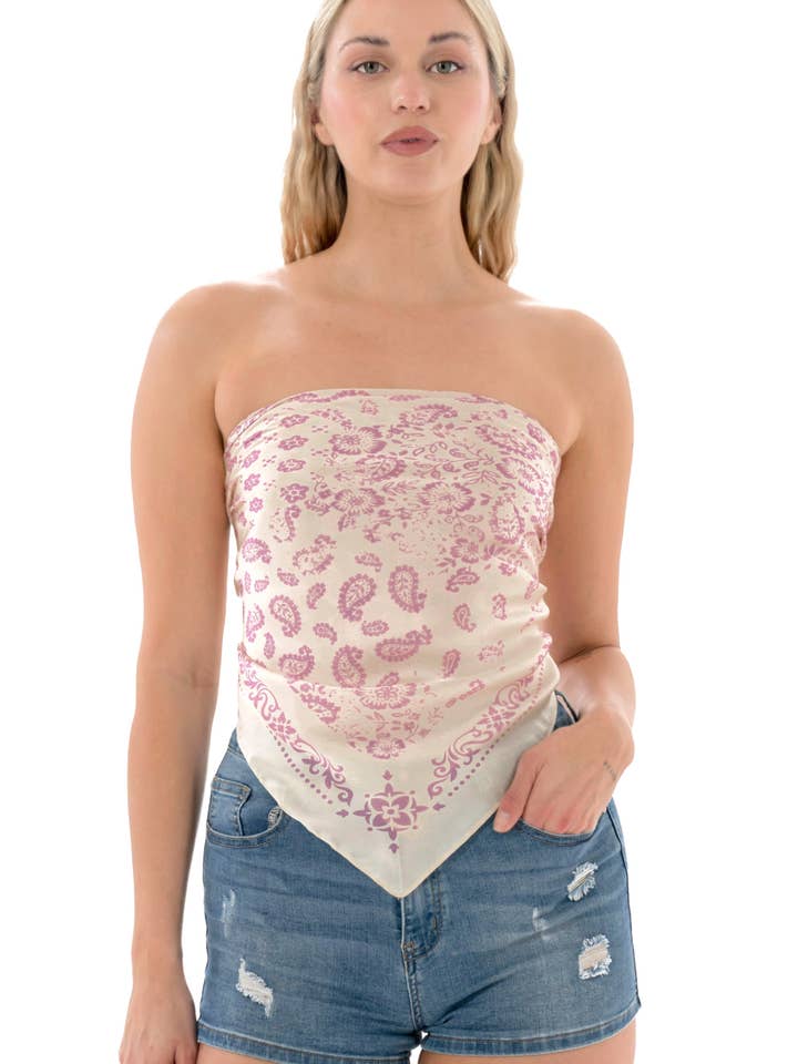 Paisley Satin Bandana for wholesale by Marcus Adler