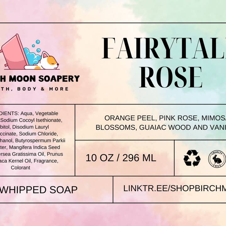 Savon fouetté Fairytale Rose pour la vente par Birch Moon Soapery