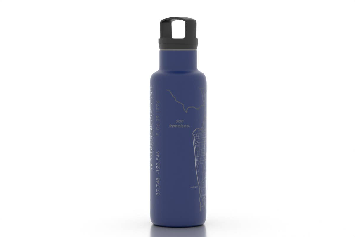 Well Told - Wholesale Water Bottle - San Francisco, CA City Map - Super Bowl - 21 oz Water Bottle4