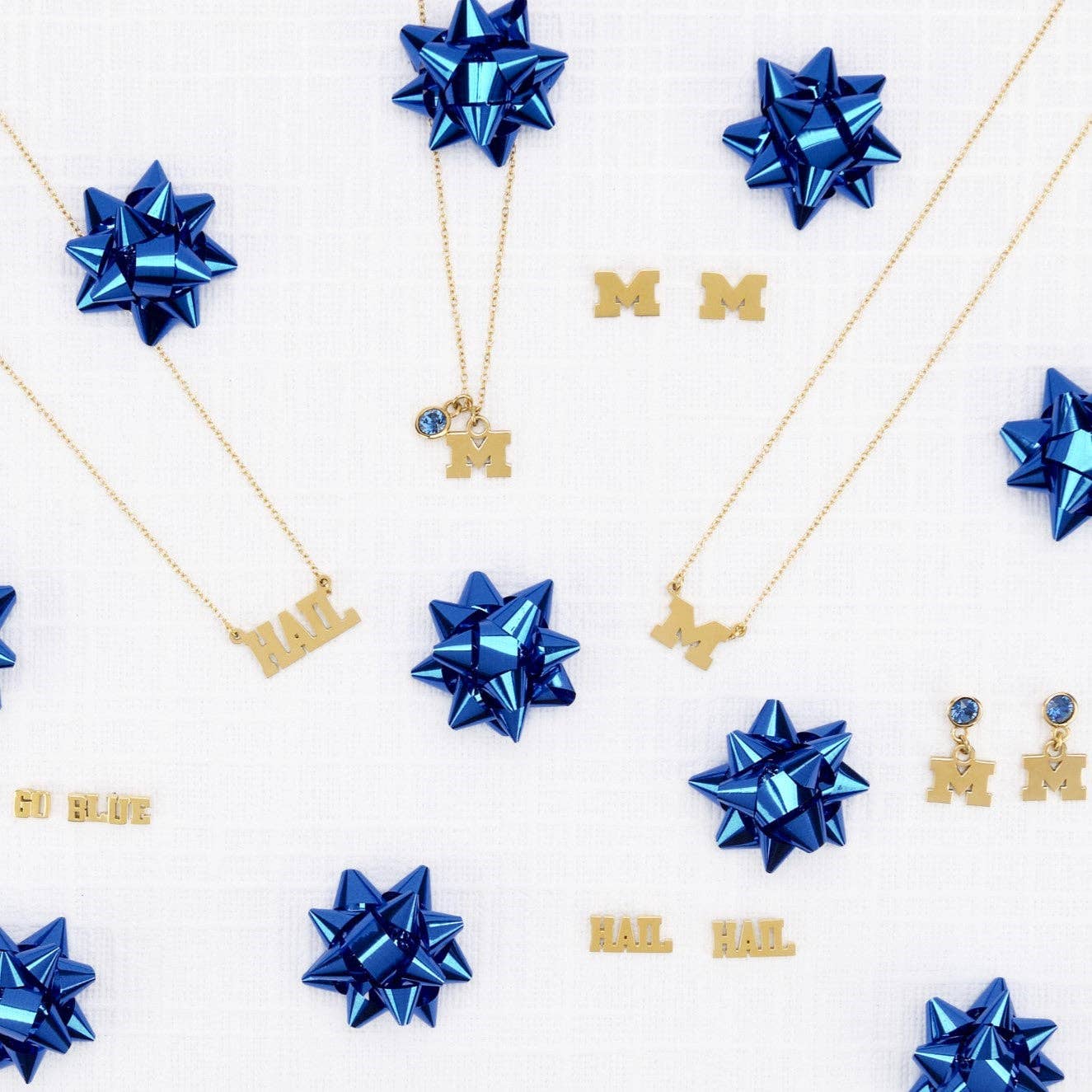 Stone Armory - Wholesale Pendant/Charm Necklace - Michigan Block M Gold Plated Charm Necklace4