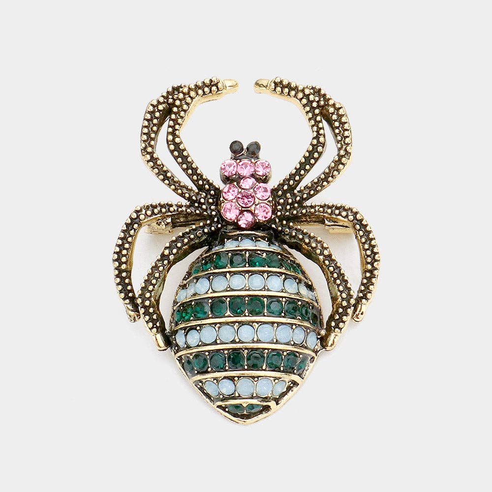 Madeline Love - Venta al por mayor Broches - Broche con forma de araña adornado con piedras2