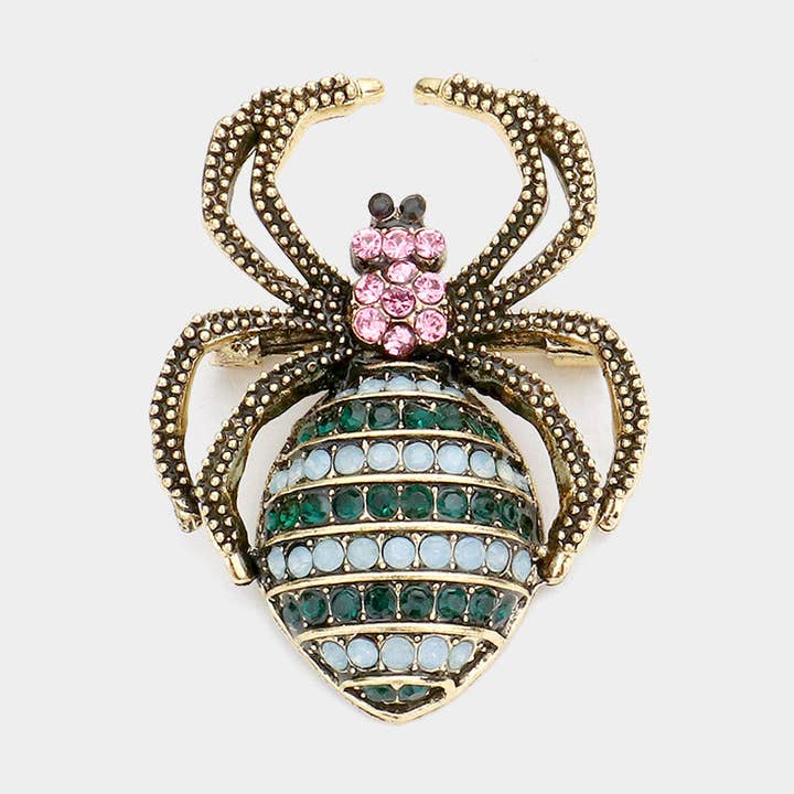 Madeline Love - Wholesale Brooch - Stone Embellished Spider Pin Brooch2