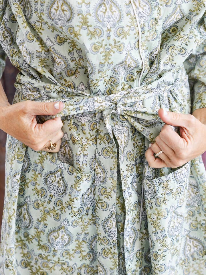 Rahab's Rope - Wholesale Robe - Women's - Block Print Trellis Robe