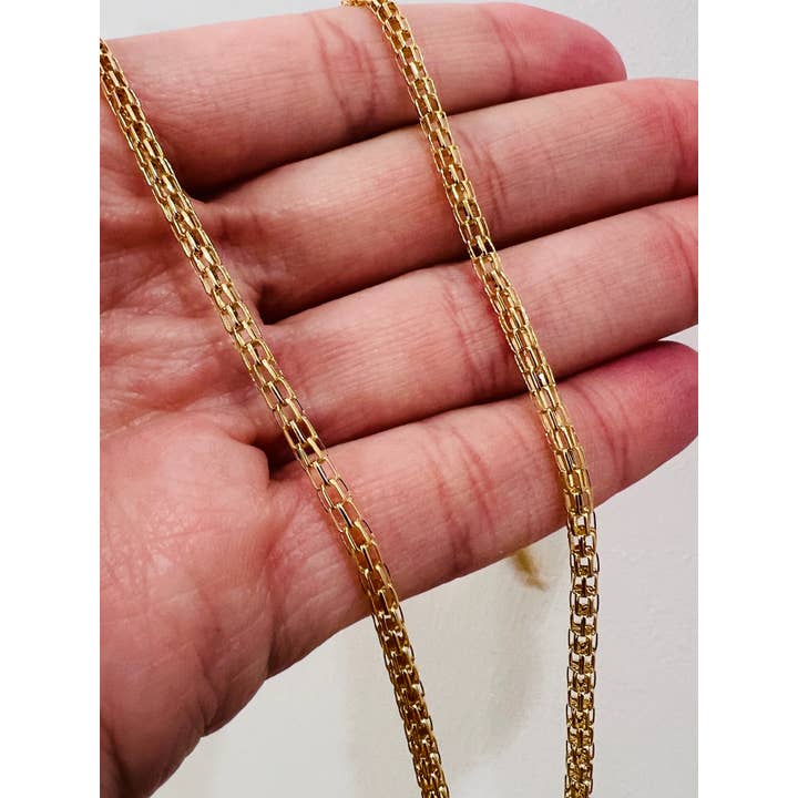 Haus of Monogram - Wholesale Link & chain necklace - Gold Filled 2mm Mesh Anklet | Elegant Summer Accessory3