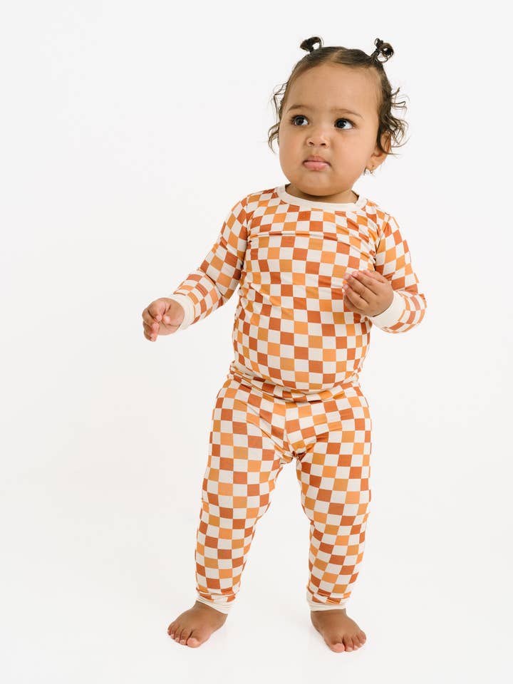 Fall Checkered Bamboo Set for wholesale by Little One Shop