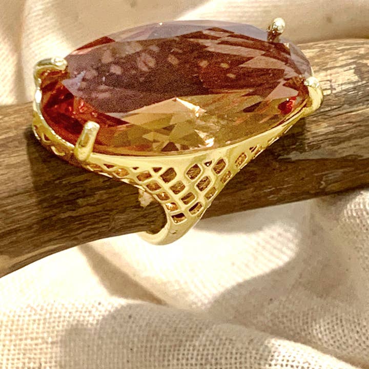 Atisha Spiritual Shop - Wholesale Cocktail/statement ring - RANI ~ Adjustable ring with natural Zultanite -2