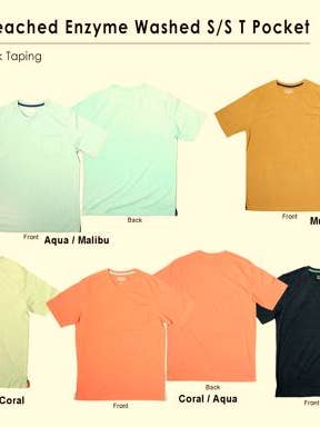 EC-2PT54 Adult Peached Enzyme Washed SS Tee W/Pocket for wholesale by Salt Creek