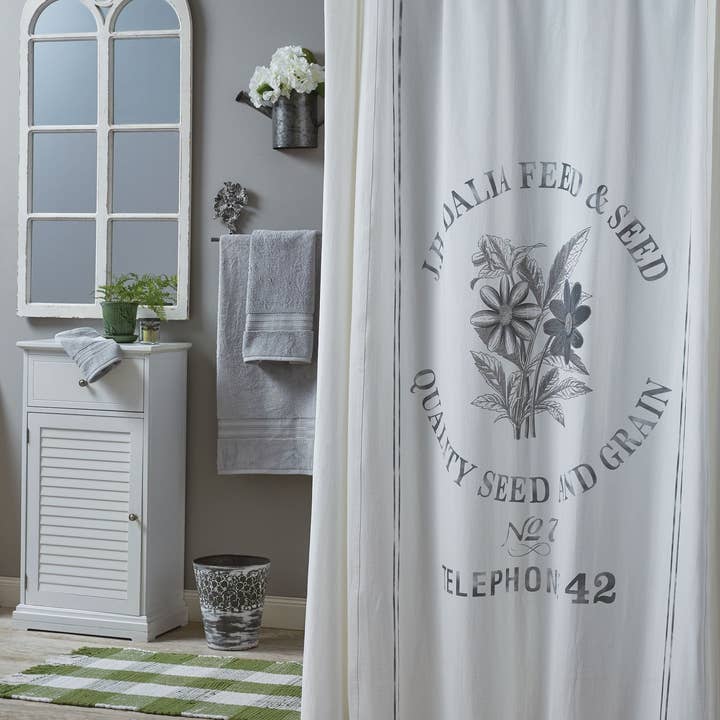 Park Designs - Wholesale Shower Curtain - Seed Sack Shower Curtain