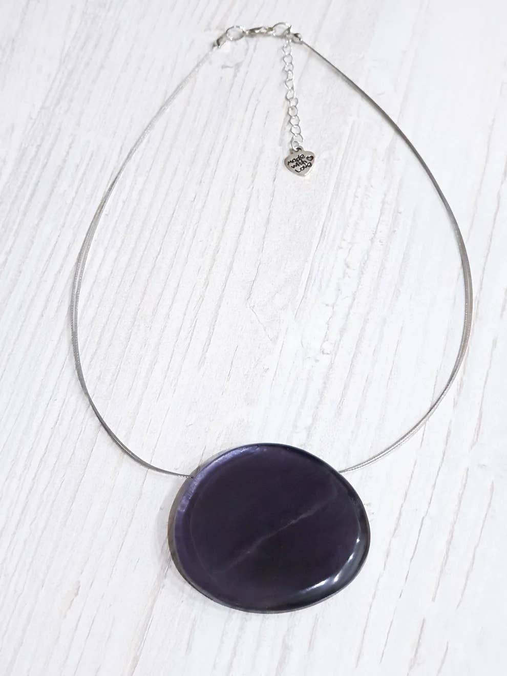 Gloria-Maris - Wholesale Pendant/Charm Necklace - Capiz necklace short / pendant approx. 50mm / BG-0762