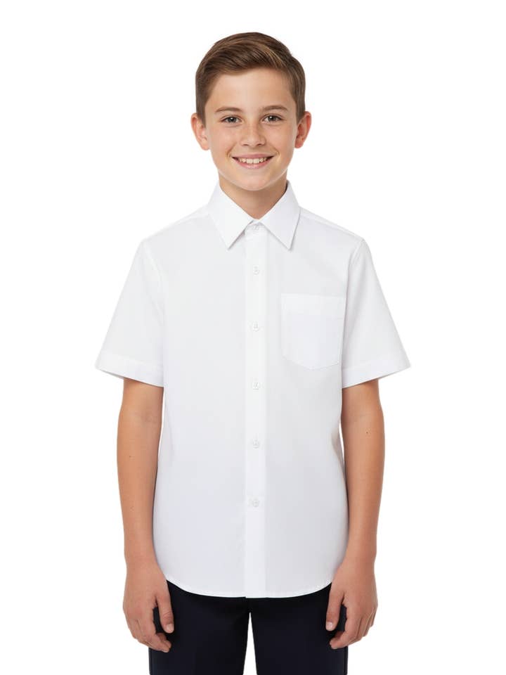 Button up Short Sleeve Oxford Uniform Dress Shirt size 14 for wholesale by Unik