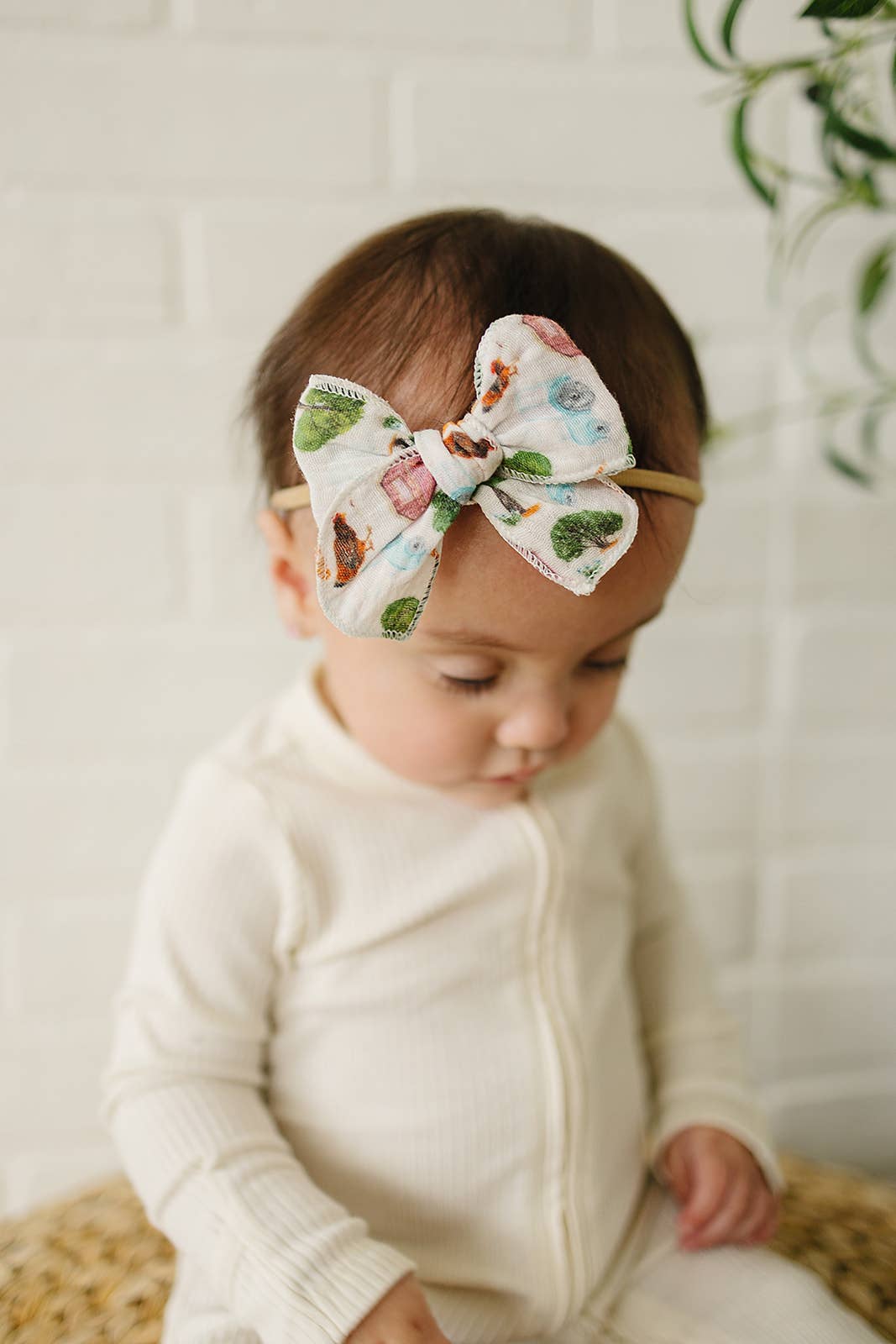 Golden Dot Lane - Wholesale Hair Bow - Kids - On The Farm Serged Gauze Bow2